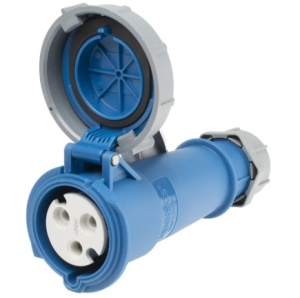 TOMA AEREO 32AMP 2P+T 250V AZUL 6H IP67