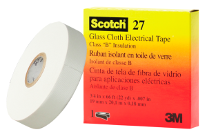 CINTA ADHESIVA SCOTCH 27 FIBRA VIDRIO BLANCO 3/4"X 20MTS