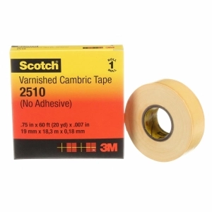 CINTA AISLANTE CAMBRIC SIN ADHESIVO 2510 3/4&QUOT; X18MTS