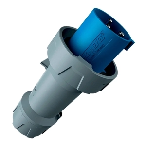 ENCHUFE 63AMP 2P+T 250V AZUL 6H IP67 POWERTOP PLUS