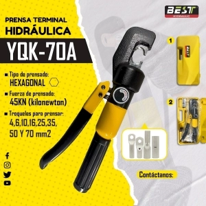 PRENSA TERMINAL HIDRAUL. 4,6,8,10,16,25,35,50 Y 70MM2 FUERZA PREN.10TL AMARILLO