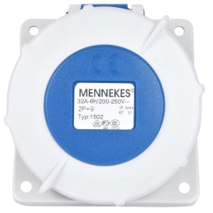 TOMA EMPOTRABLE 32AMP 2P+T 250V AZUL 6H IP67